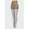 Beige draped shorts