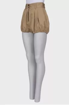 Beige draped shorts