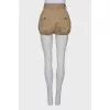 Beige draped shorts