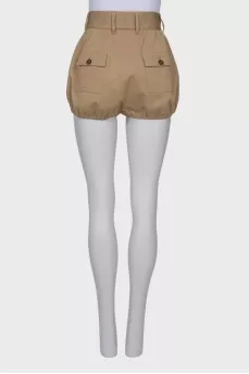 Beige draped shorts