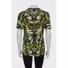 Black T-shirt in bright print