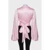 Wrap satin blouse