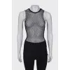 Black mesh top
