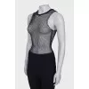 Black mesh top
