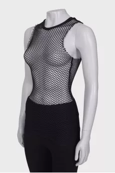 Black mesh top