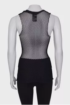 Black mesh top