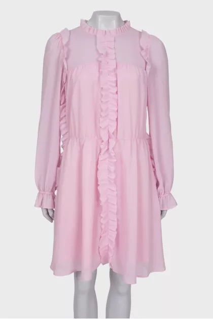 Pink dress with ruffles