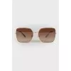 Gold rectangular sunglasses 