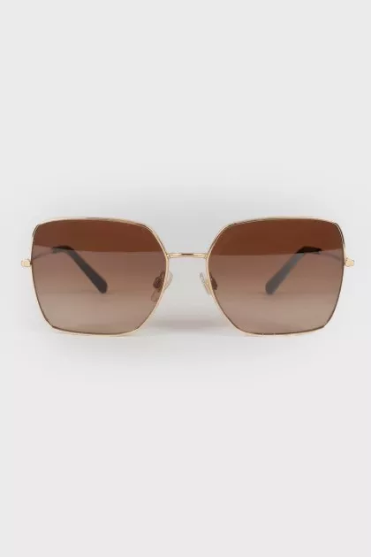 Gold rectangular sunglasses 