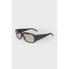 Black patterned glasses with rhinestones
