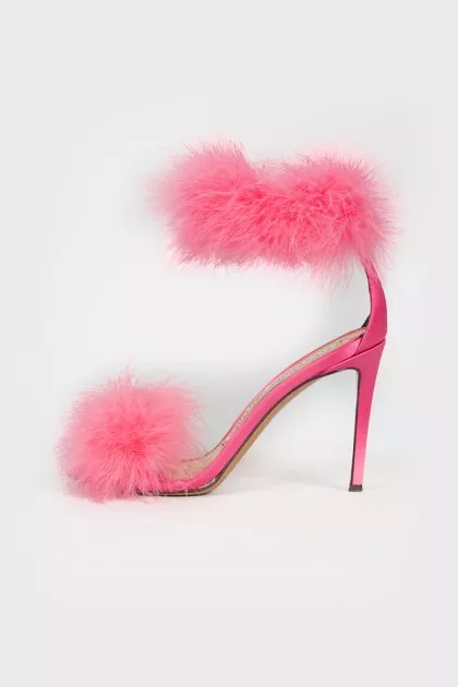 Feather textile sandals
