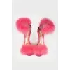 Feather textile sandals