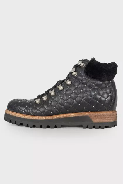 Insulated boots with rhinestones