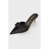 Textile mules with a bow