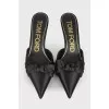 Textile mules with a bow