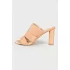 Suede mules with a square toe 