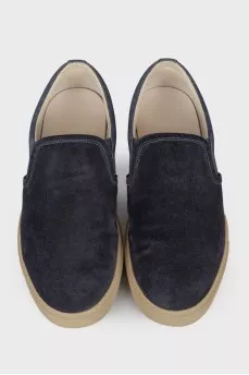 Men's dark blue slip-ons