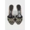 Mules Crystal Lame Hollywood Horsebit