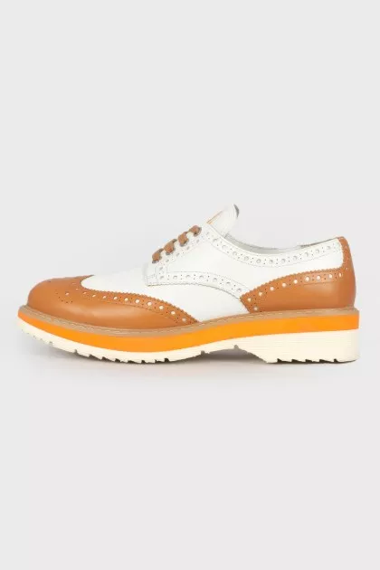 Two tone leather brogues