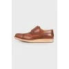 Brown leather brogues for men