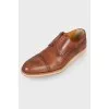 Brown leather brogues for men