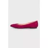 Raspberry suede ballerinas