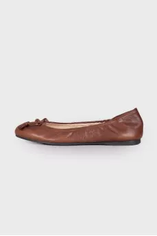 Tasseled leather ballerinas