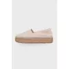 Suede espadrilles with rhinestones