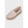 Suede espadrilles with rhinestones
