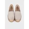 Suede espadrilles with rhinestones