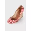 Textile wedge shoes