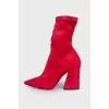 Red pointed toe boots