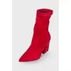 Red pointed toe boots