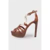 Leather heeled sandals