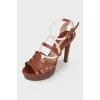 Leather heeled sandals