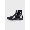 Patent leather boots