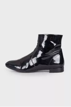 Patent leather boots