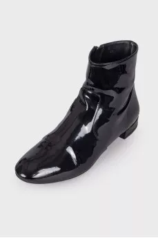 Patent leather boots