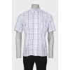 Men's white plaid shirt