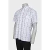 Men's white plaid shirt
