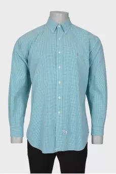 Men's green plaid shirt
