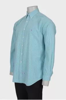 Men's green plaid shirt