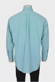 Men's green plaid shirt