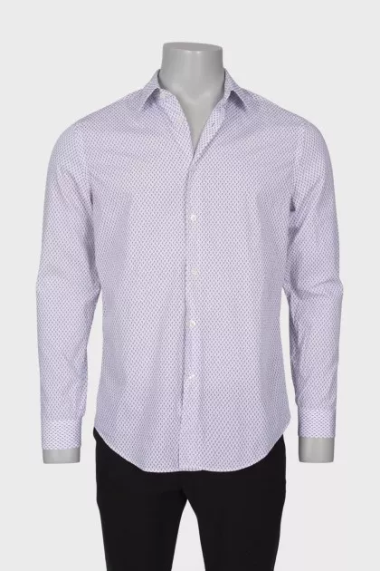 Men's white printed shirt