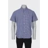 Men's blue check shirt