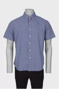 Men's blue check shirt