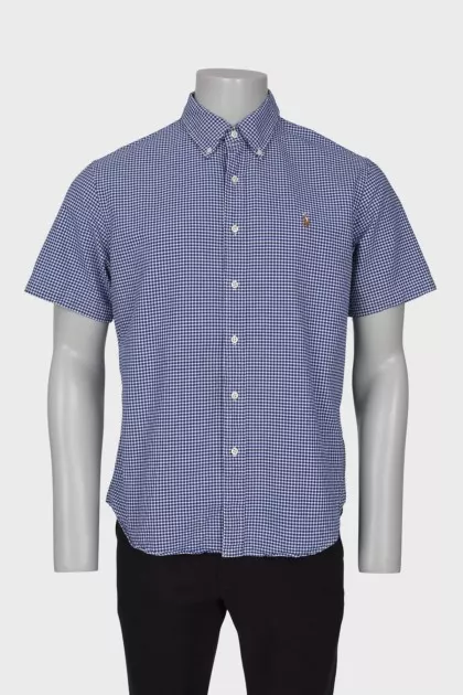 Men's blue check shirt