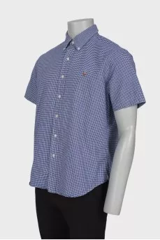 Men's blue check shirt