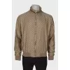 Men's branded print bomber jacket