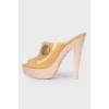Patent leather mules with heels